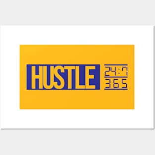 Hustle Time (blue text) Posters and Art